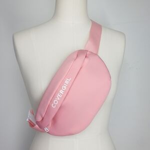 Cover Girl Belt Bag Pink Neoprene Clip On Zipper Pocket Pouch Adjustable Strap
